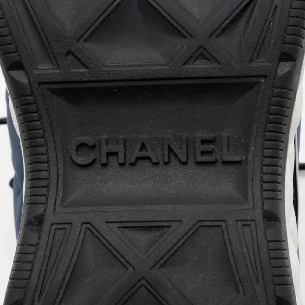 Chanel Nylon Suede CC Sneakers - Size 8.5 / 38.5